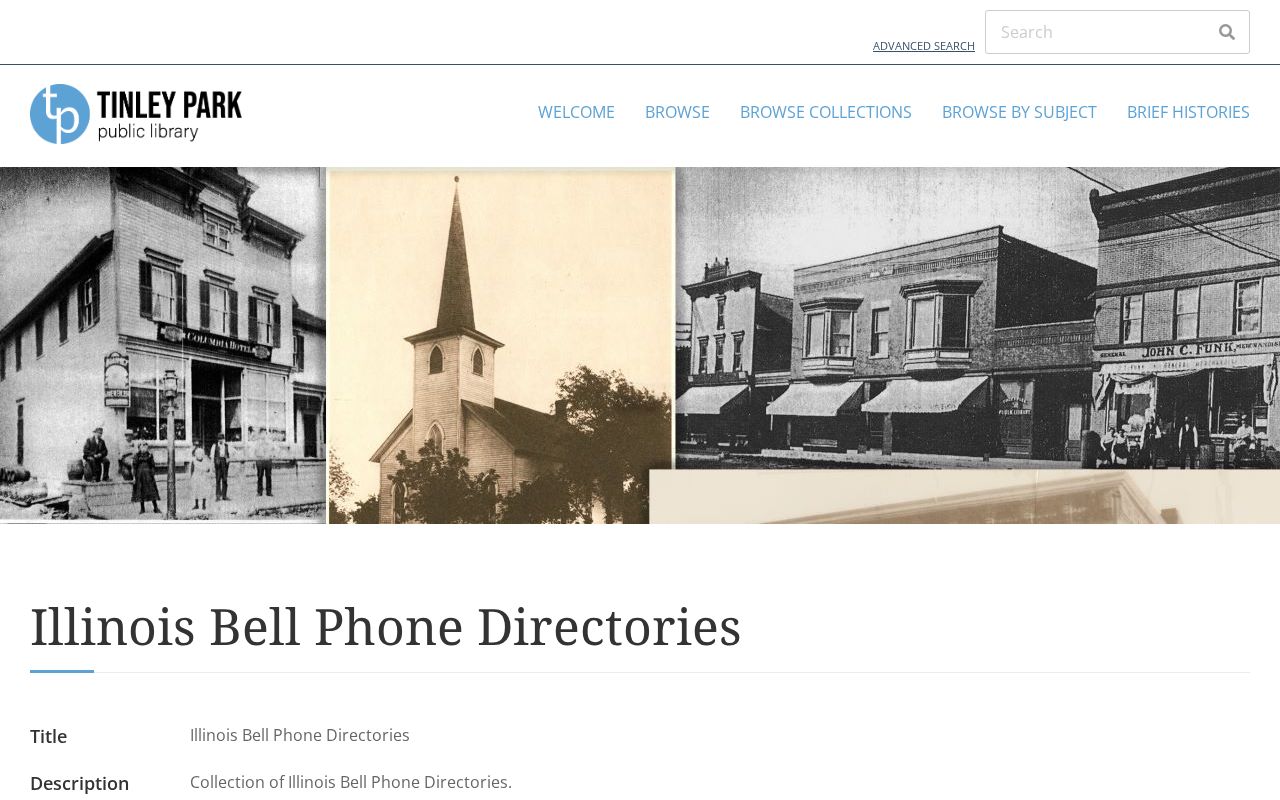 Tinley Park Public Library Illinois Bell directory item list showing historic years