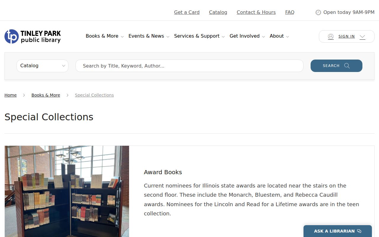 Tinley Park Public Library Special Collections genealogy and local-history resources