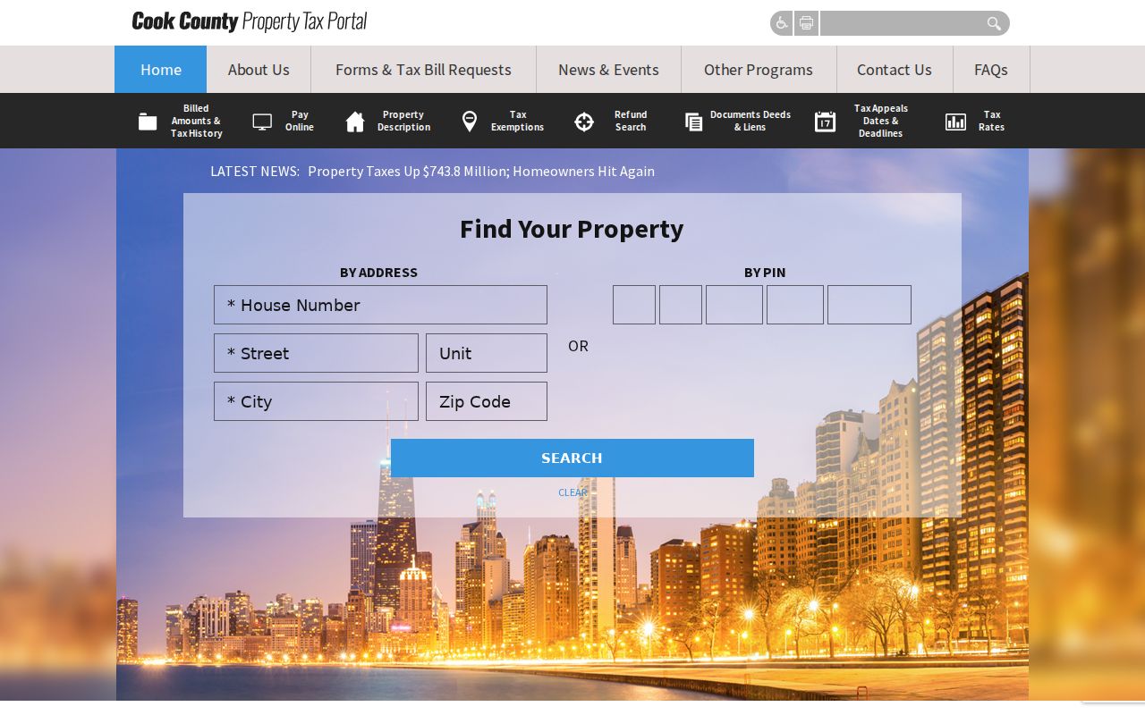 Tinley Park residents directory Cook tax portal