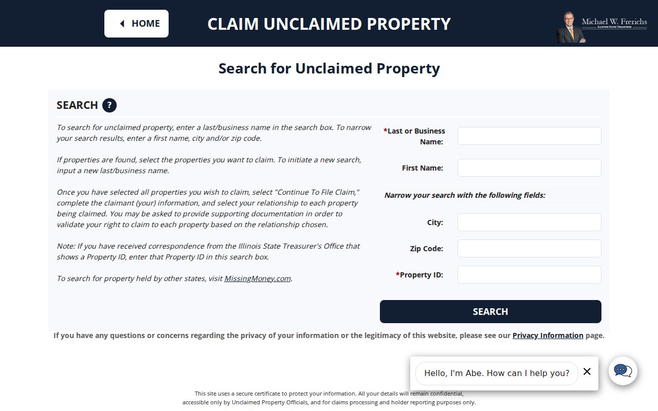 Tinley Park resident lookup fields in Illinois I-CASH